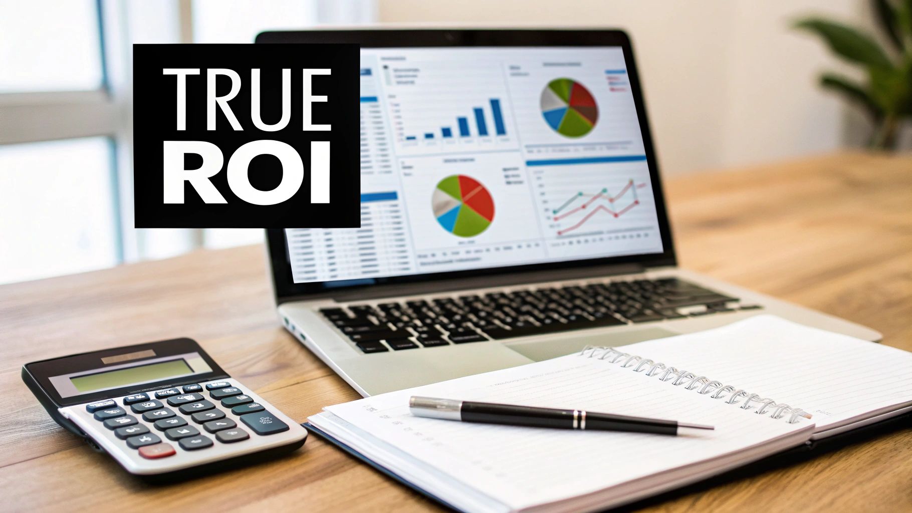 A person analyzing graphs and charts on a computer screen, representing ROI analysis