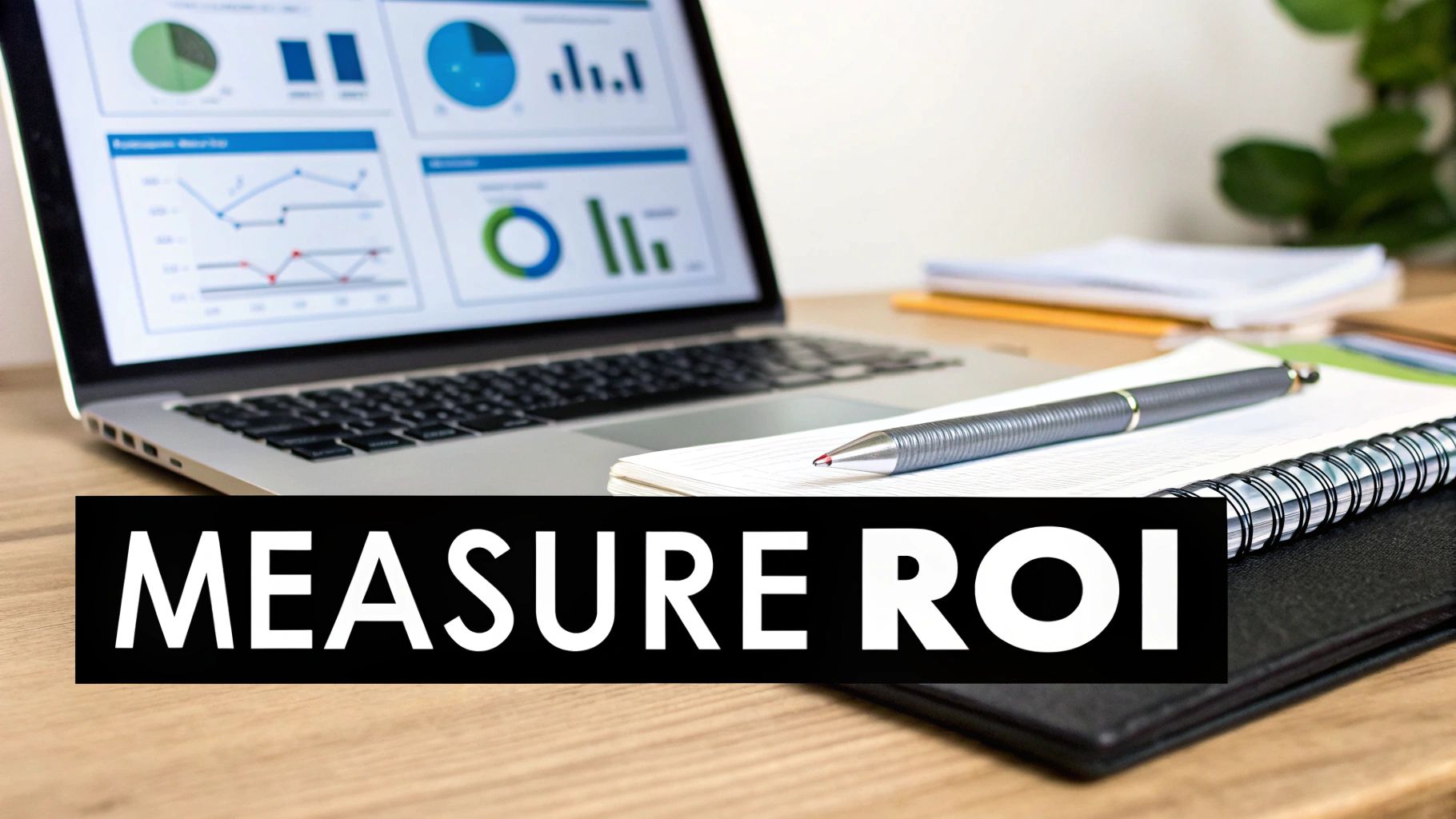 A dashboard showing content marketing ROI with graphs and charts.