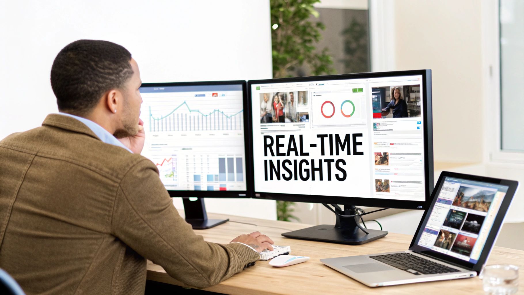 A diagram showing the process of social media monitoring, from data collection to analysis