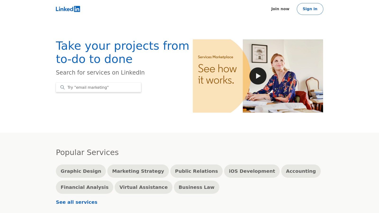 LinkedIn Services Marketplace