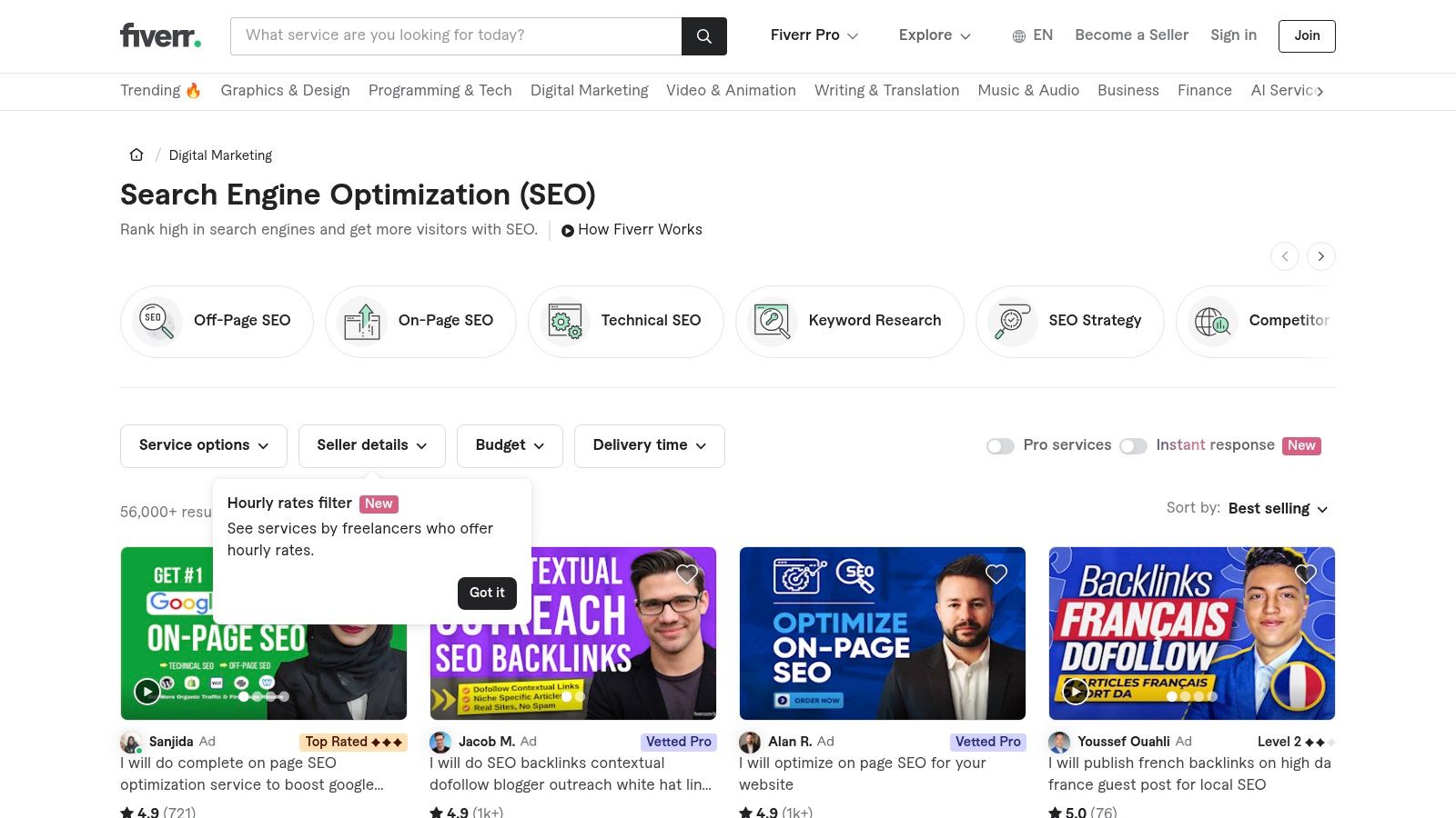 Fiverr — SEO Services Marketplace
