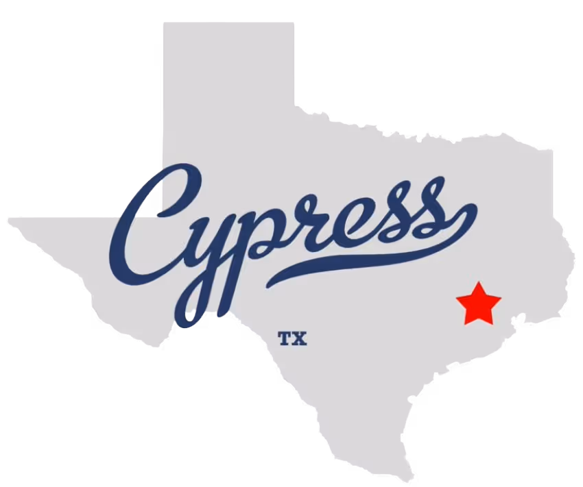 Map Location showing Rosehill Roofing Headquarters in Cypress Texas