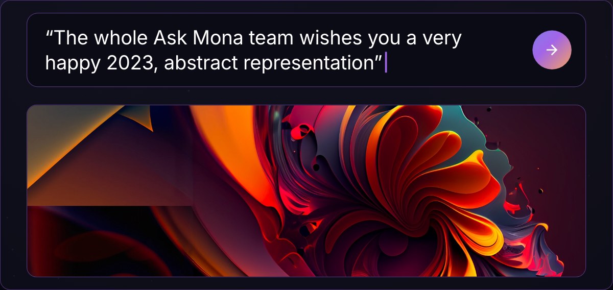 The 2023 greeting card generated from a sentence