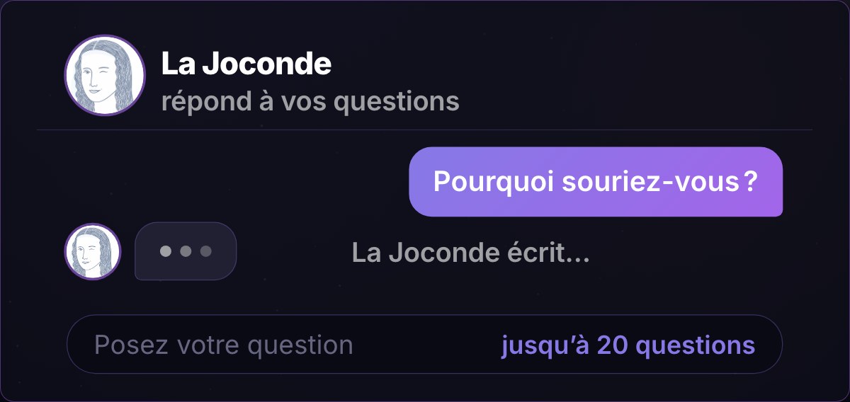 La conversation avec la Joconde, jusqu’à vingt questions
