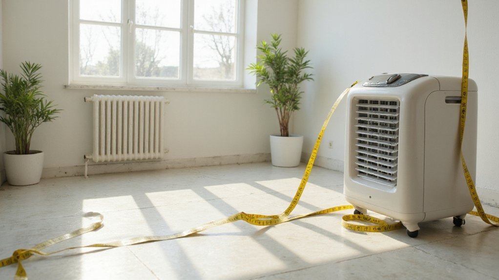 Measuring room length and width to determine air conditioner size