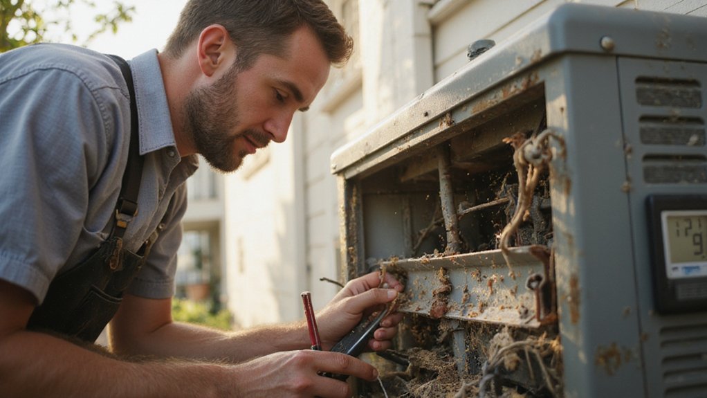 Older HVAC system showing reduced heating and cooling performance