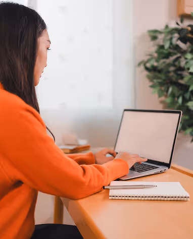 Woman using a laptop computer
