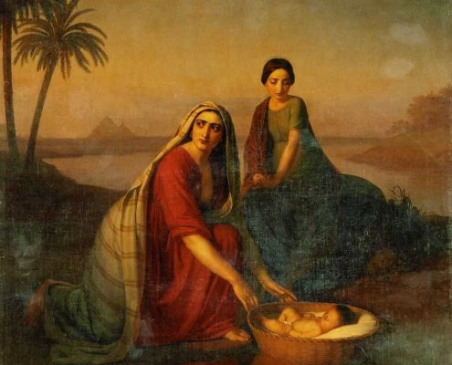 Alexey Tyranov. Моисей, опускаемый матерью на воды Нила. 1839-1842.
