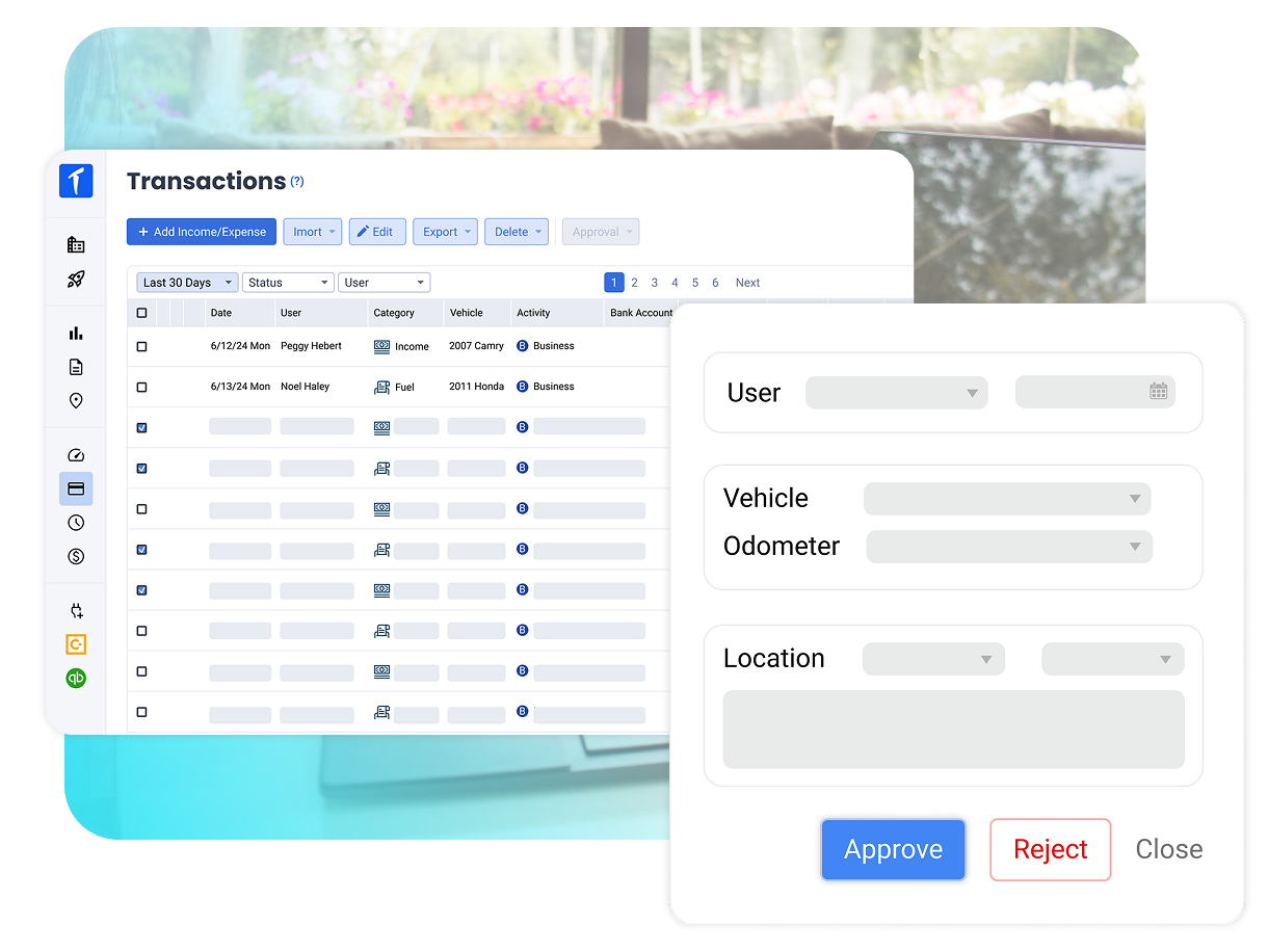 Expense approval management in the TripLog web app