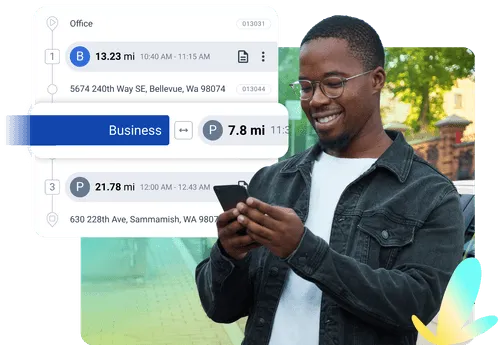 Driver choosing changing a personal trip to business.