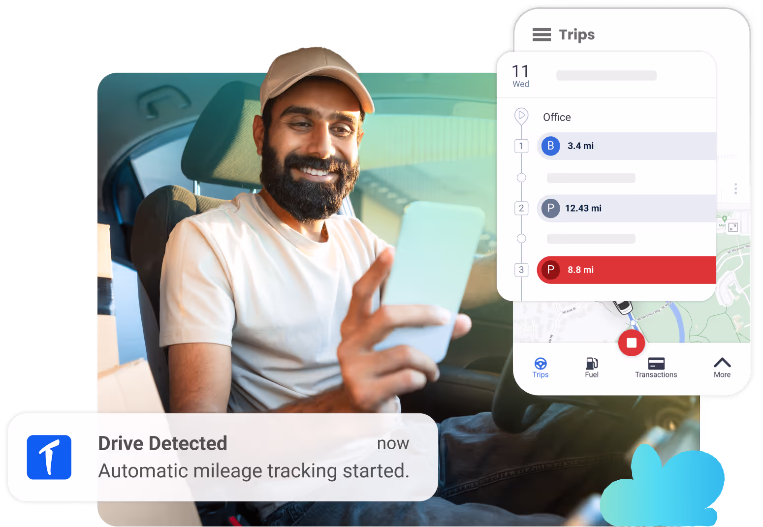 TripLog mileage tracker app for individual users hero banner image