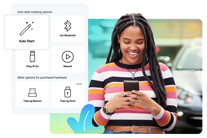 employee using triplog and choosing their tracking method