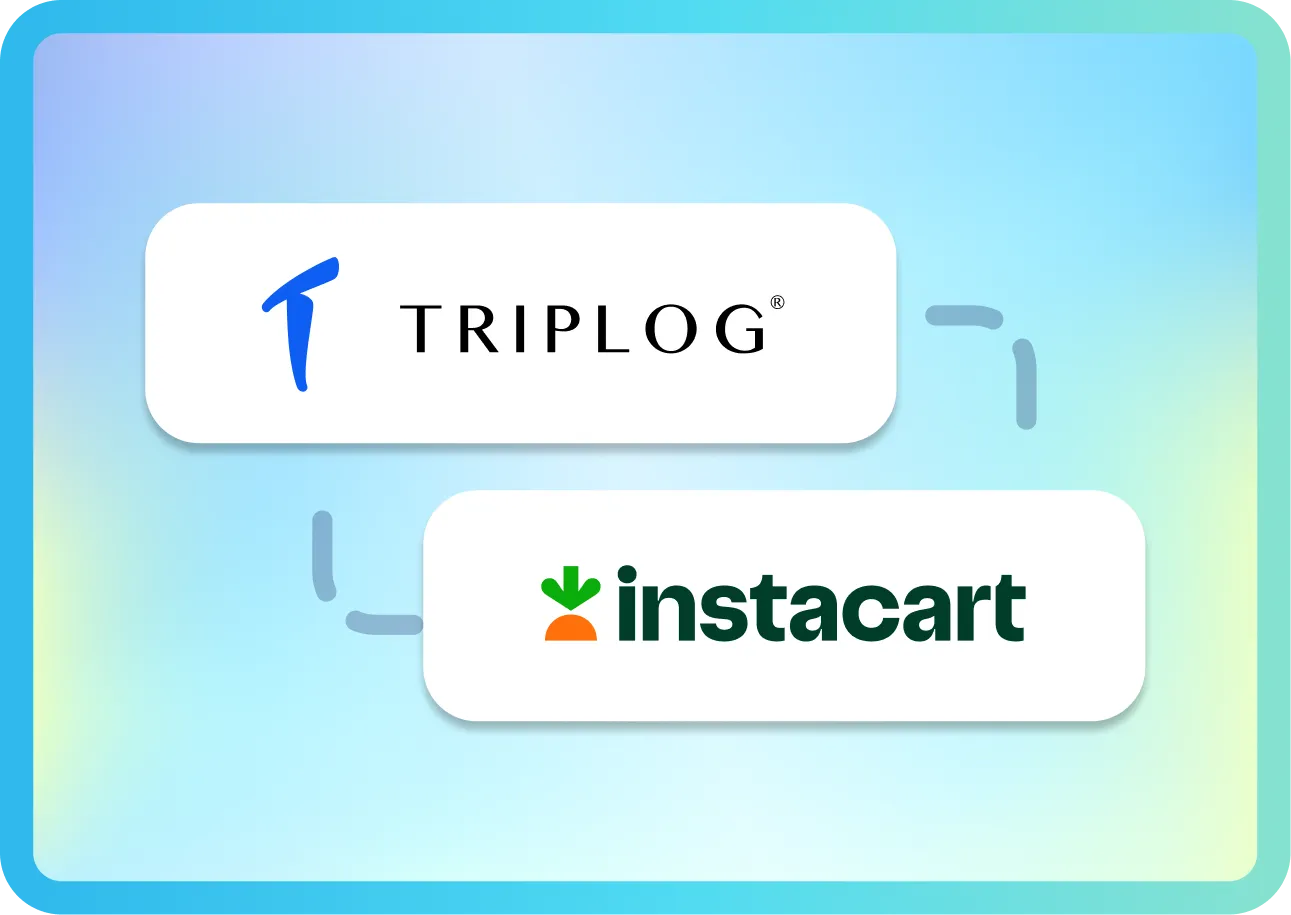 TripLog mileage tracker Instacart integration
