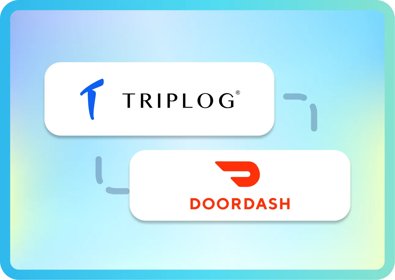 TripLog mileage tracker DoorDash integration
