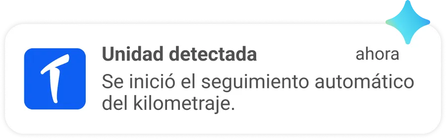 ventana emergente de notificación de detección automática de viajes con rastreador de millas triplog