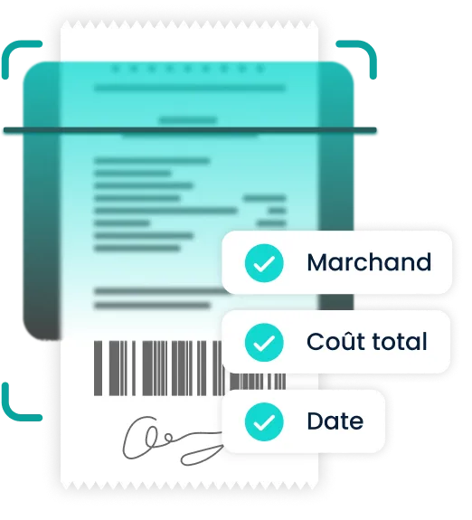 fenêtre contextuelle montrant la capacité de TripLog à numériser les reçus et à en extraire les détails