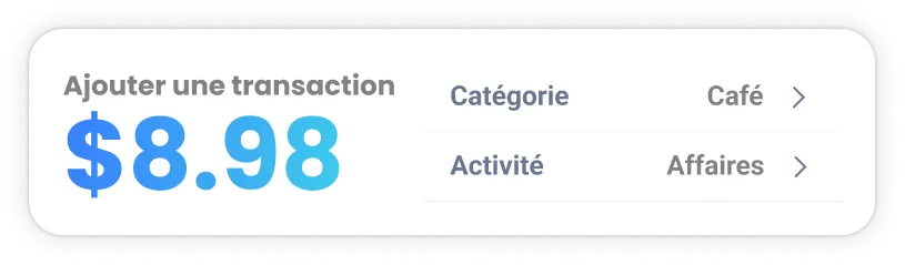 fenêtre contextuelle montrant la capacité de triplog à ajouter des transactions