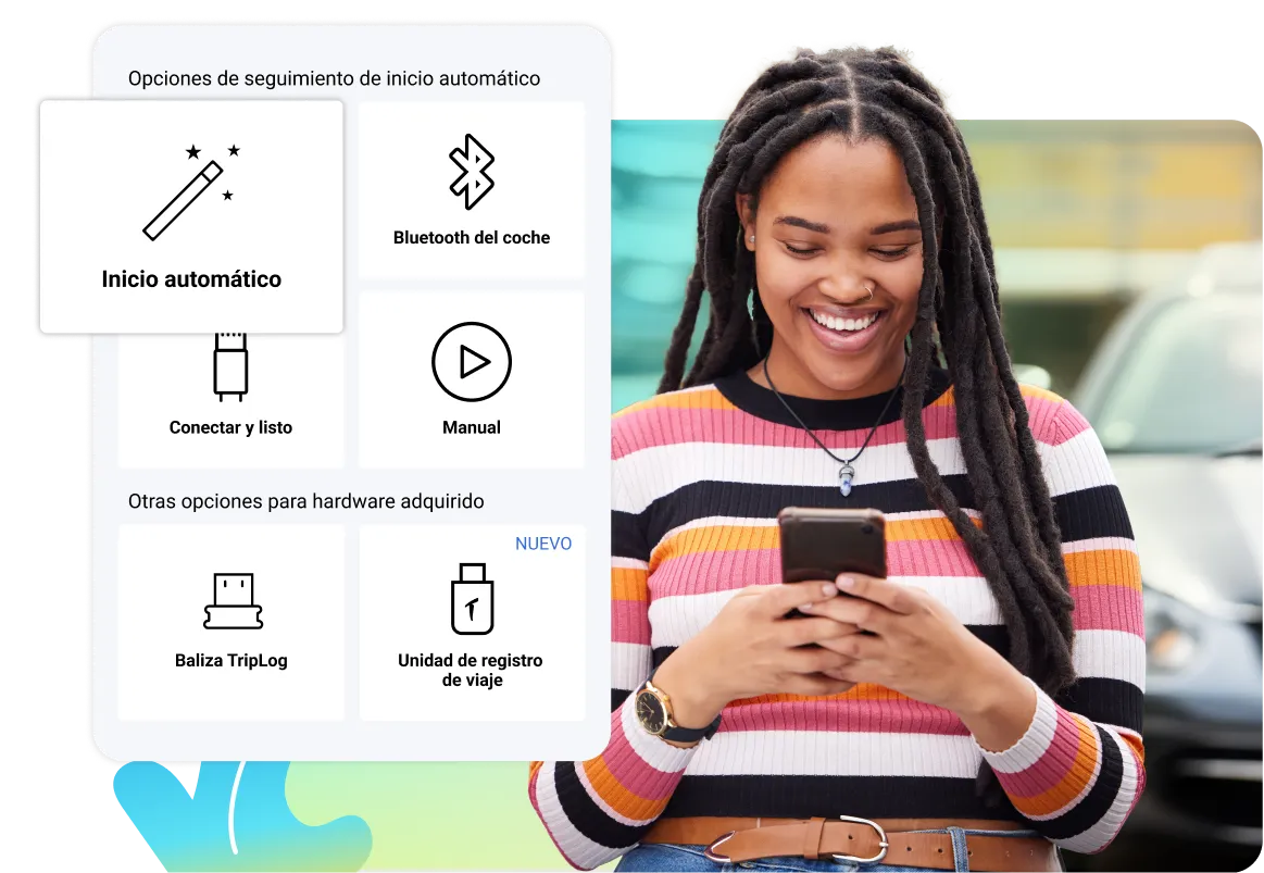 Conductor que elige un método de seguimiento con inicio automático.