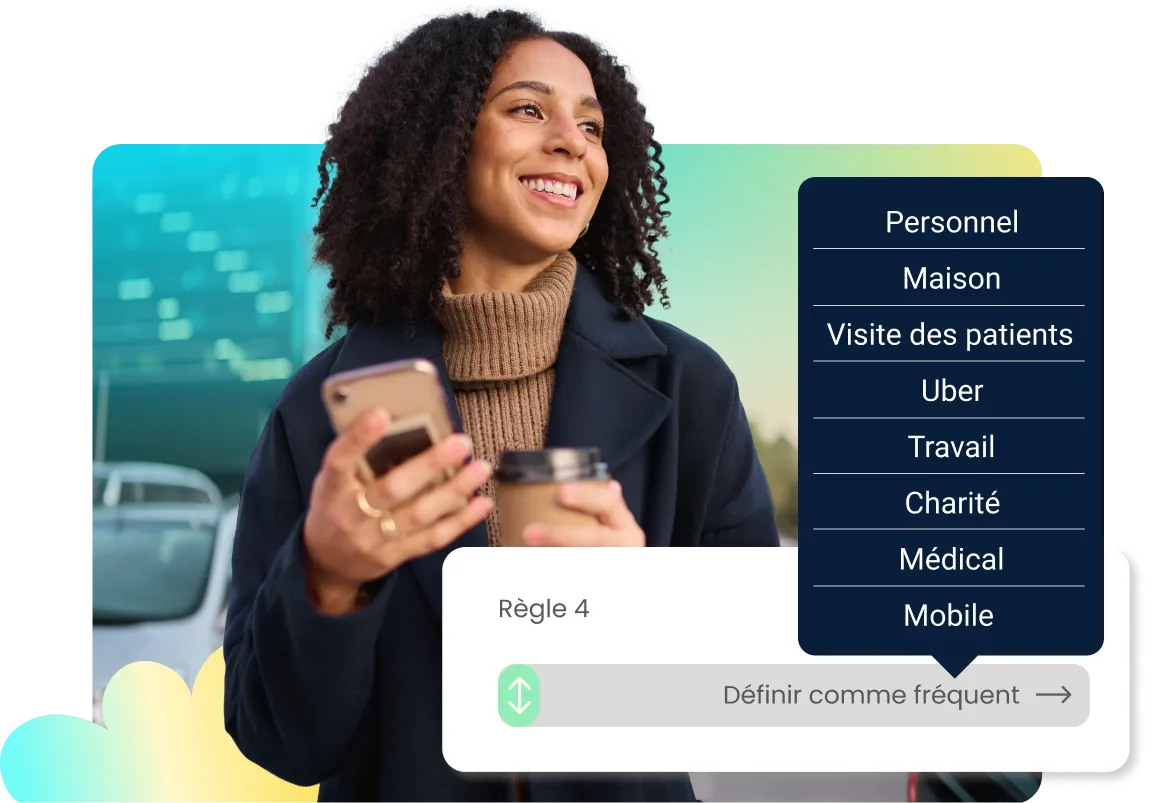 Le conducteur définit des règles basées sur l'activité pour la classification des trajets.
