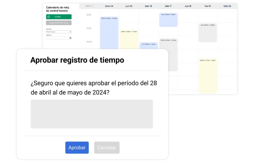 Aprobar una entrada de tiempo en la aplicación TripLog