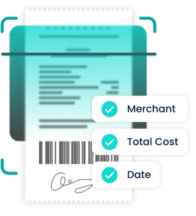 pop-up showing TripLog's ability to scan receipts and extract details from them