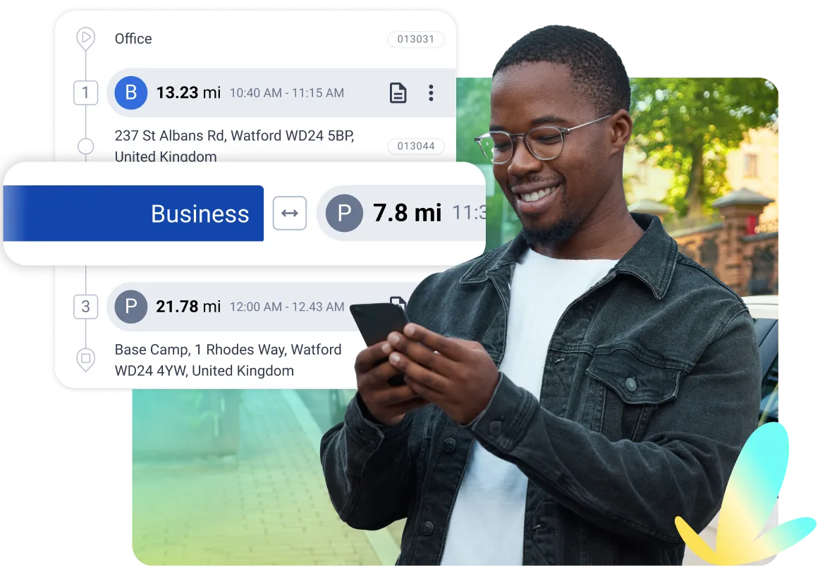 Driver choosing changing a personal trip to business.