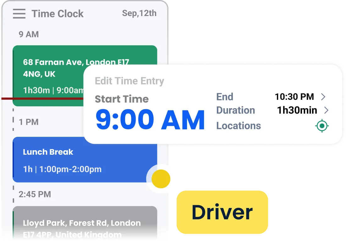 Time and scheduling tracking features