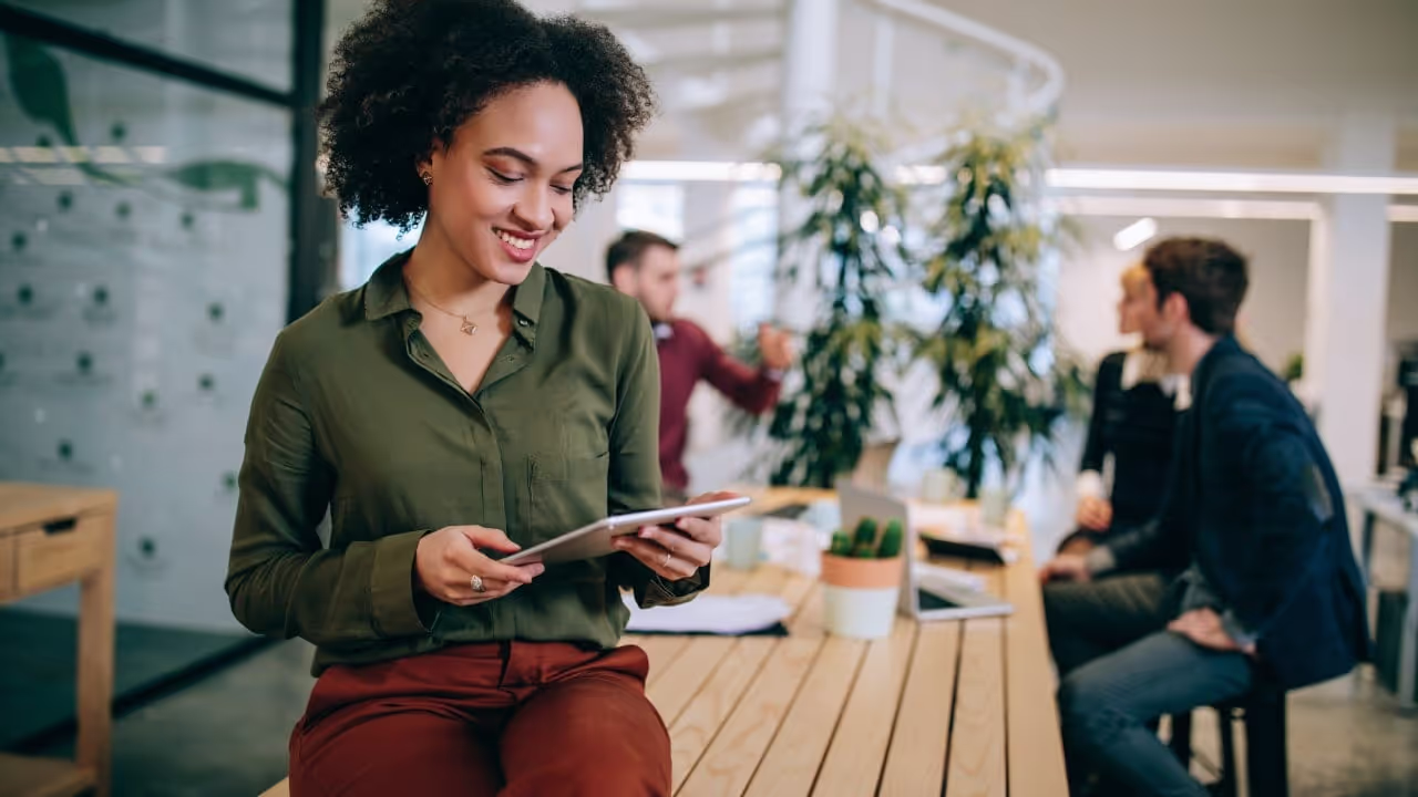 employee productivity app blog team using apps|employee productivity app blog cover photo team of young workers|