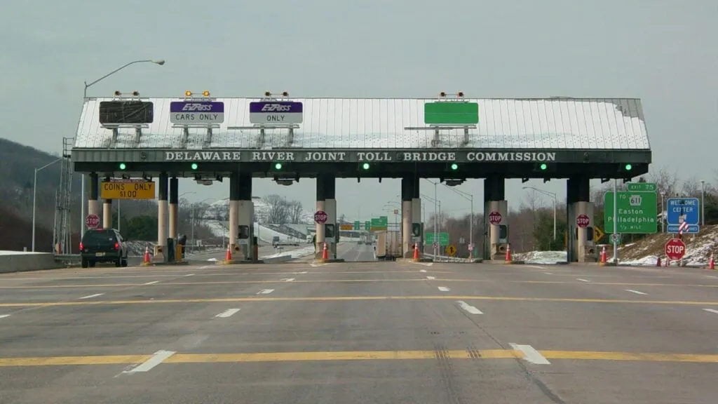 toll bridge a person will drive onto