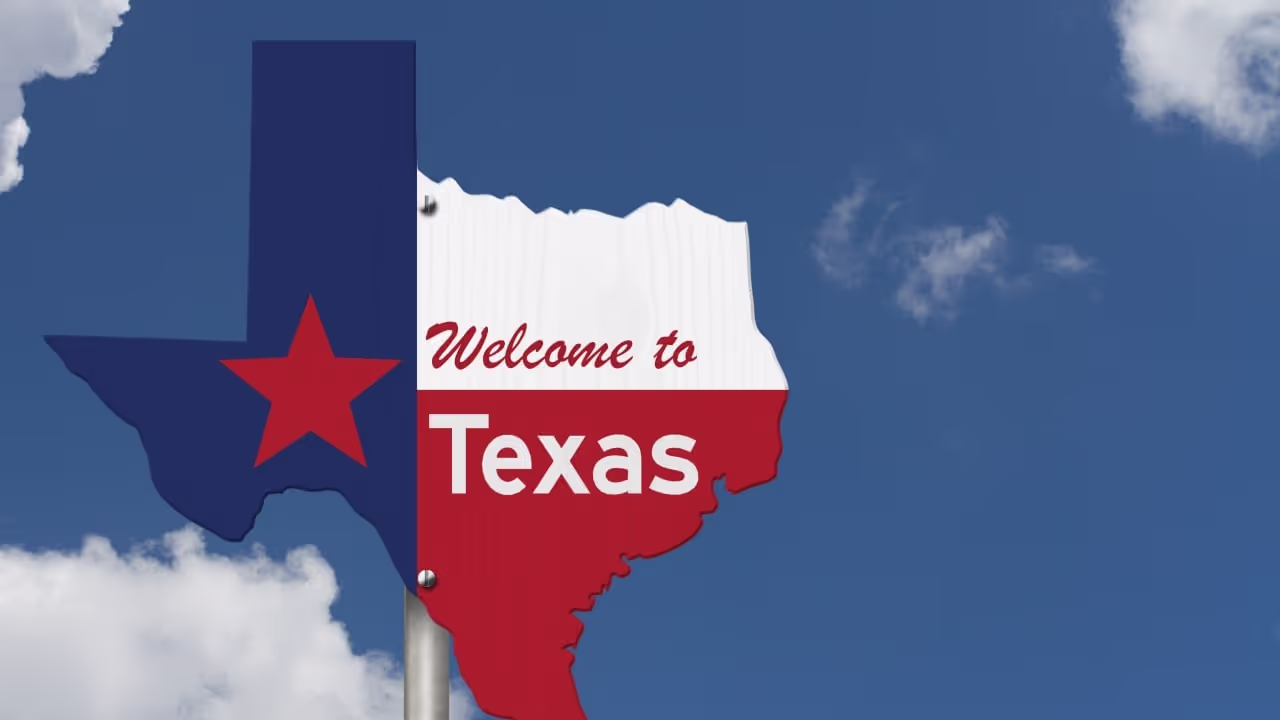 welcome to texas road sign|