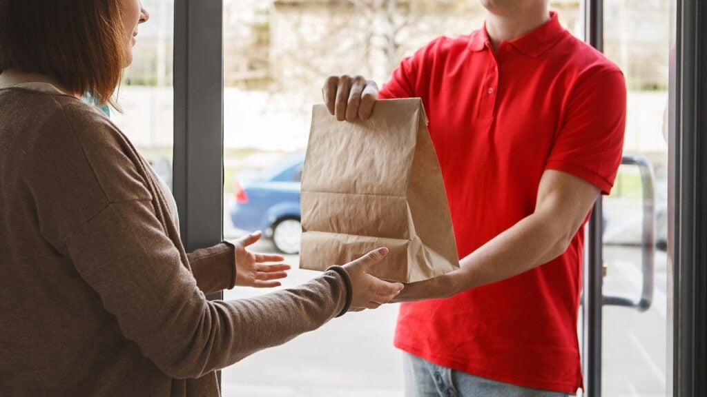 gig economy worker delivering food