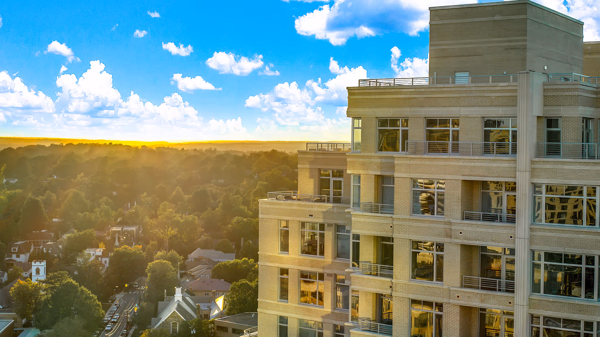 The sophia building at sunset