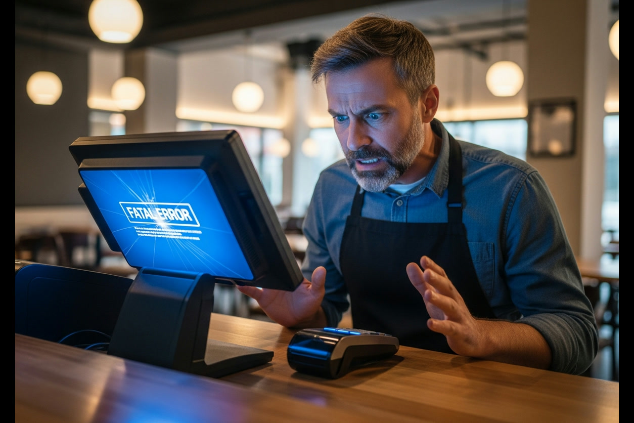 Restaurant owner frustrated with crashed POS terminal