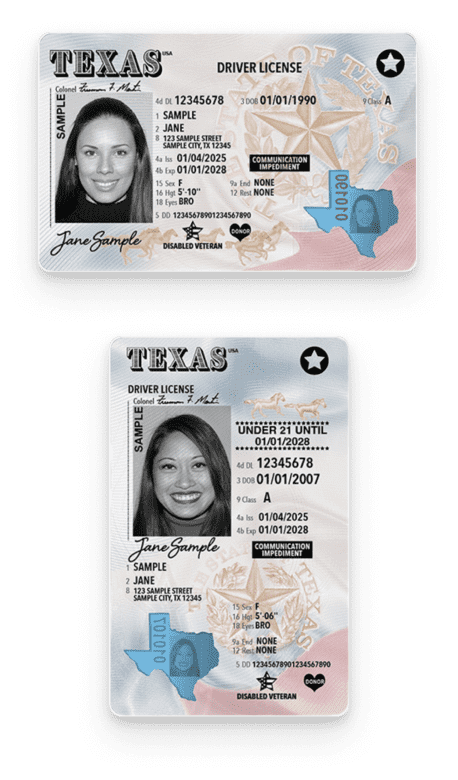 Texas driver license star seal