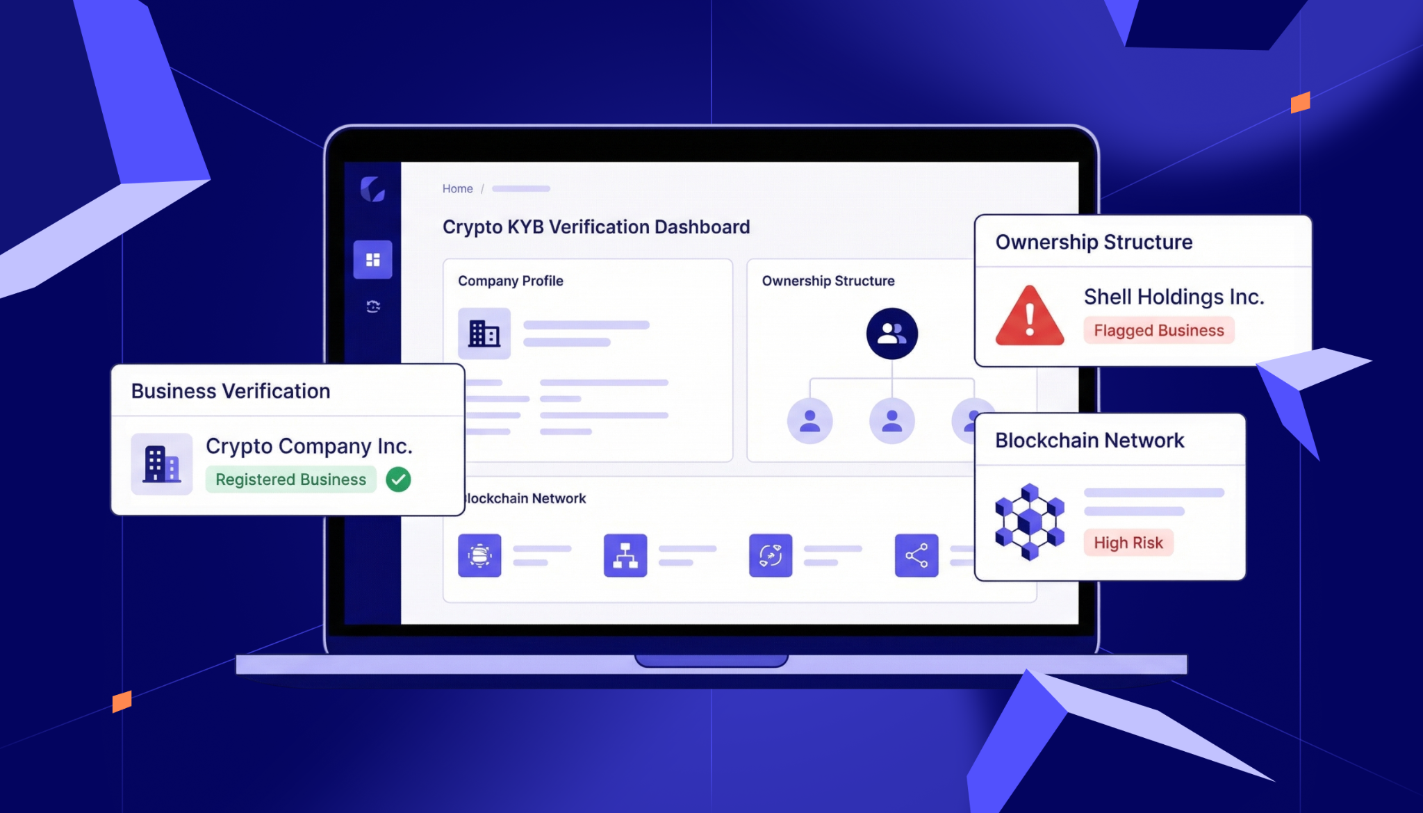 laptop running a KYB software for crypto