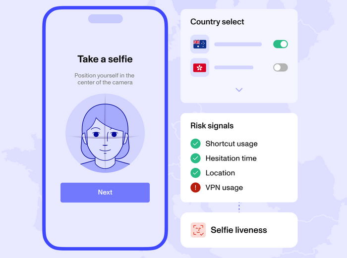 view of selfie liveness for KYC verification