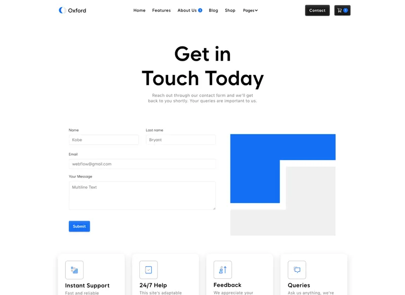 Saas Webflow Template - Oxford - Designed by Azwedo.com and Wedoflow.com