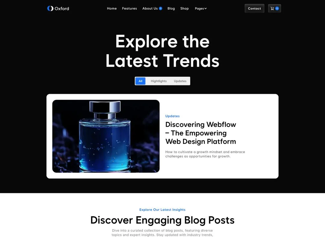 Saas Webflow Template - Oxford - Designed by Azwedo.com and Wedoflow.com