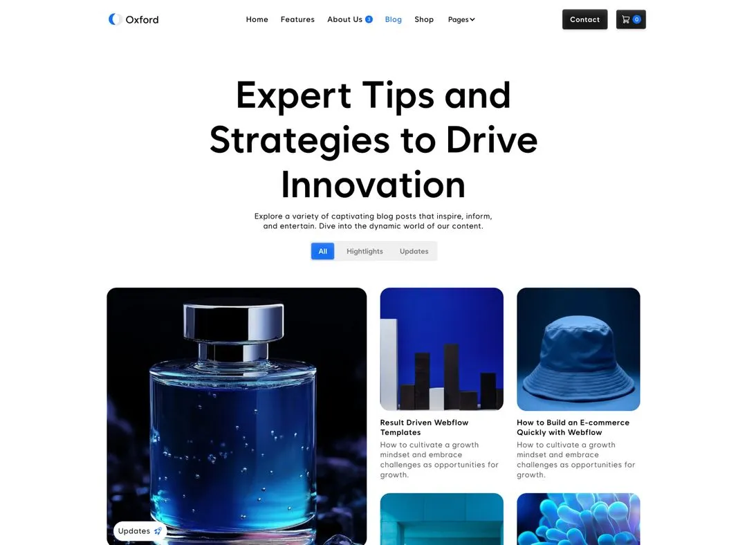 Saas Webflow Template - Oxford - Designed by Azwedo.com and Wedoflow.com