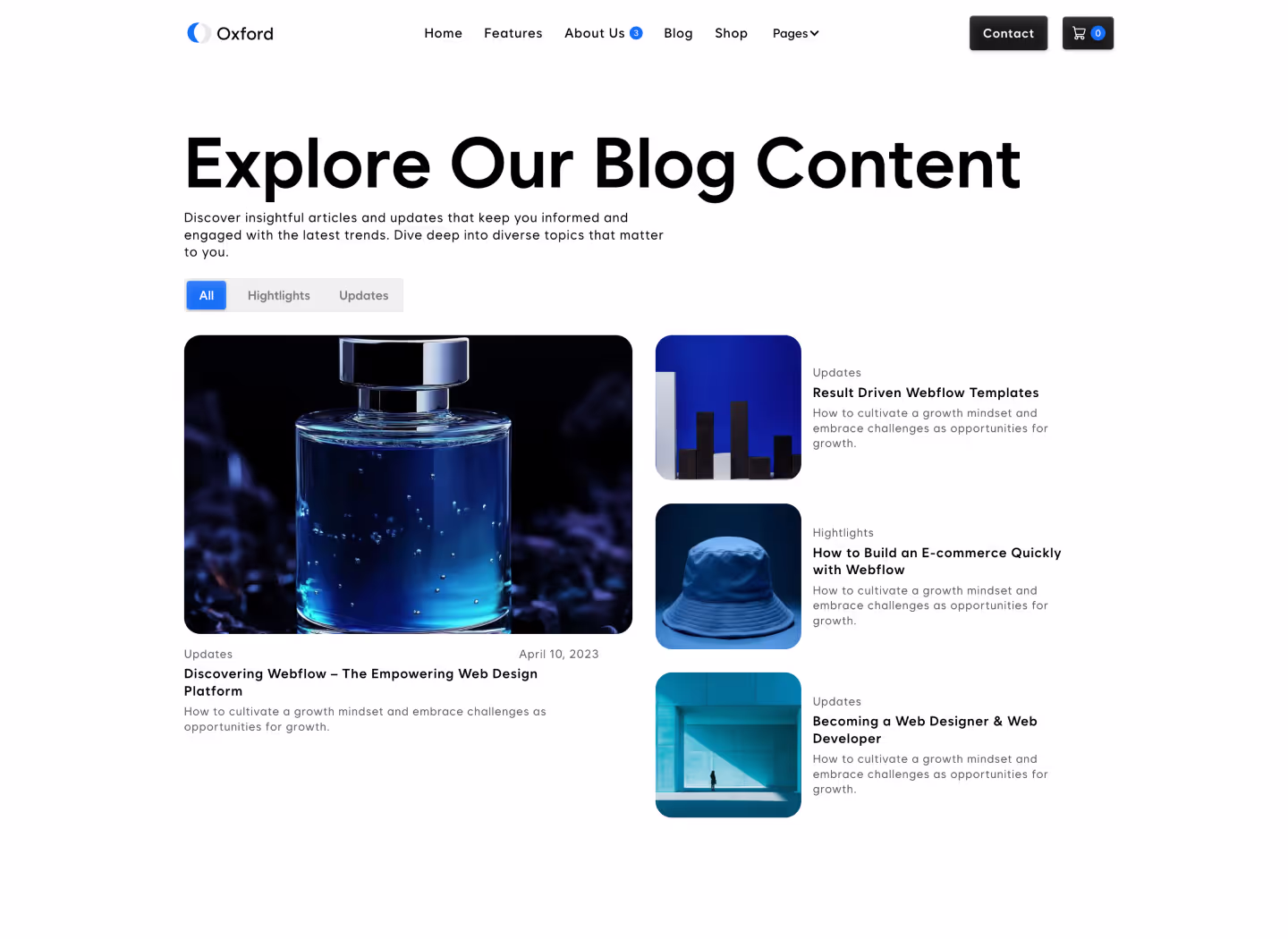 Saas Webflow Template - Oxford - Designed by Azwedo.com and Wedoflow.com
