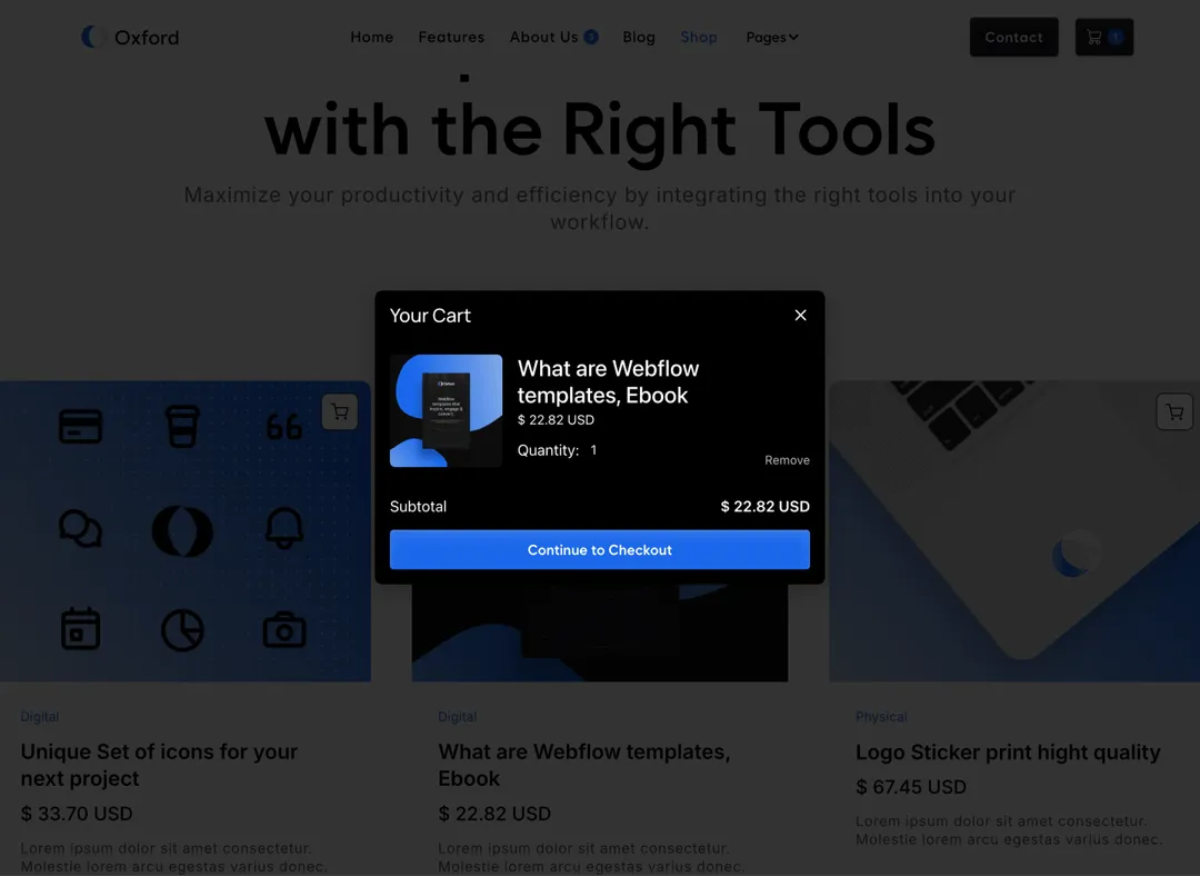 Saas Webflow Template - Oxford - Designed by Azwedo.com and Wedoflow.com