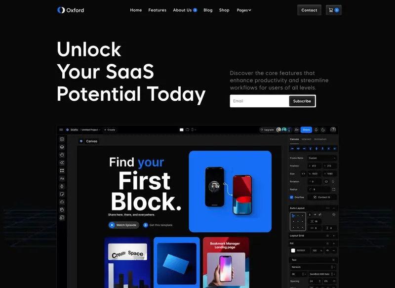 Saas Webflow Template - Oxford - Designed by Azwedo.com and Wedoflow.com