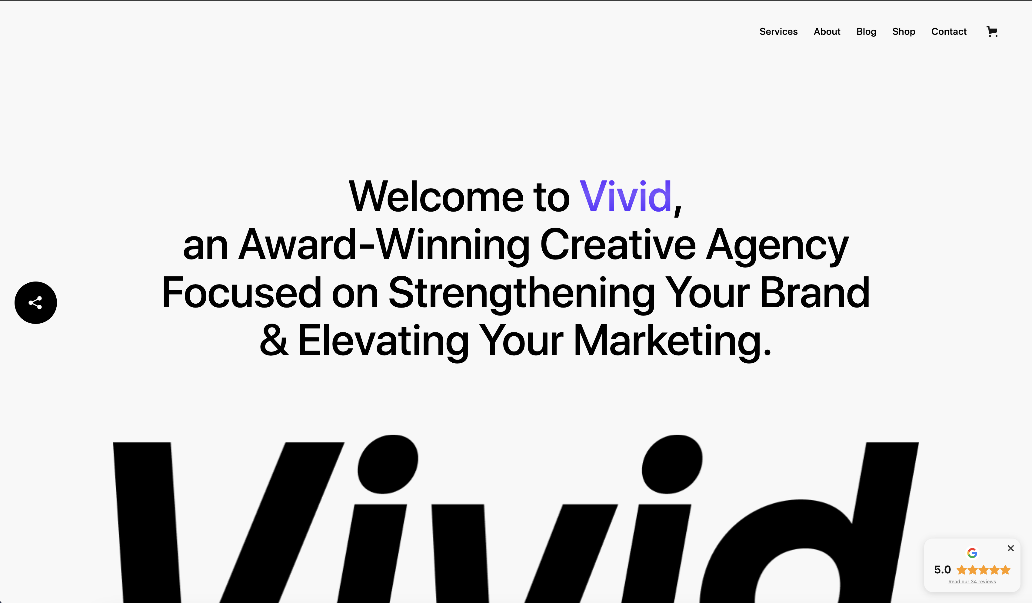 Screenshot of Vivid Creative Studio design and marketing agency in Delaware