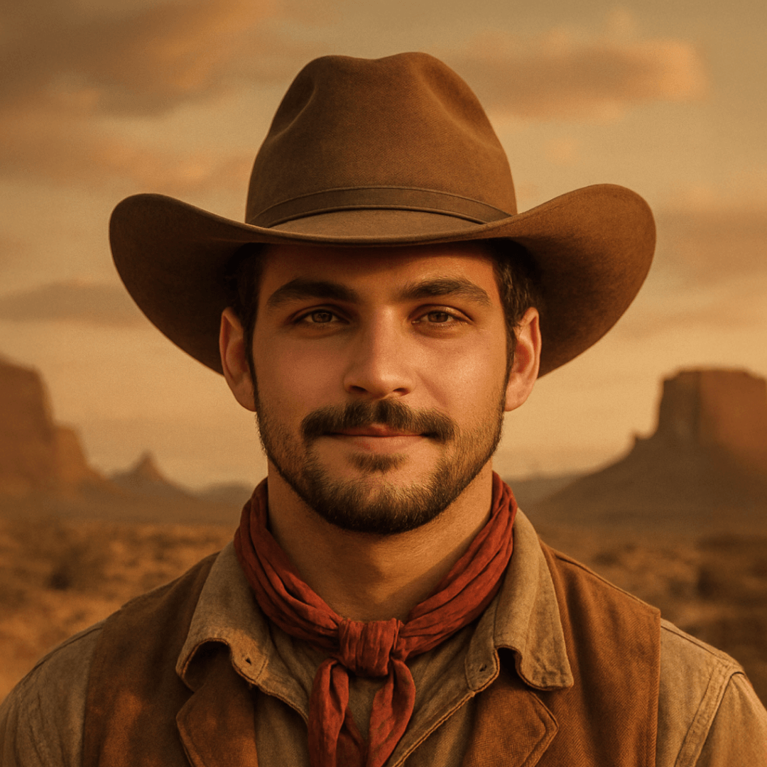 Kyle Eaton of Vivid Creative Studio as a cowboy