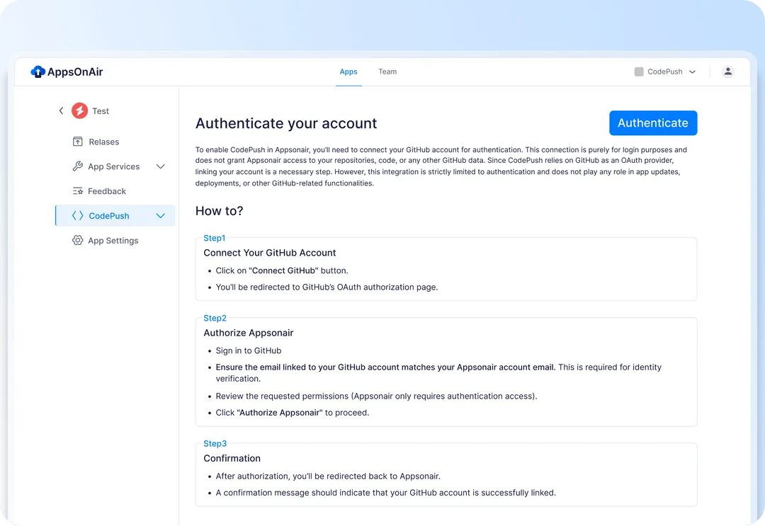 Set Up Your App