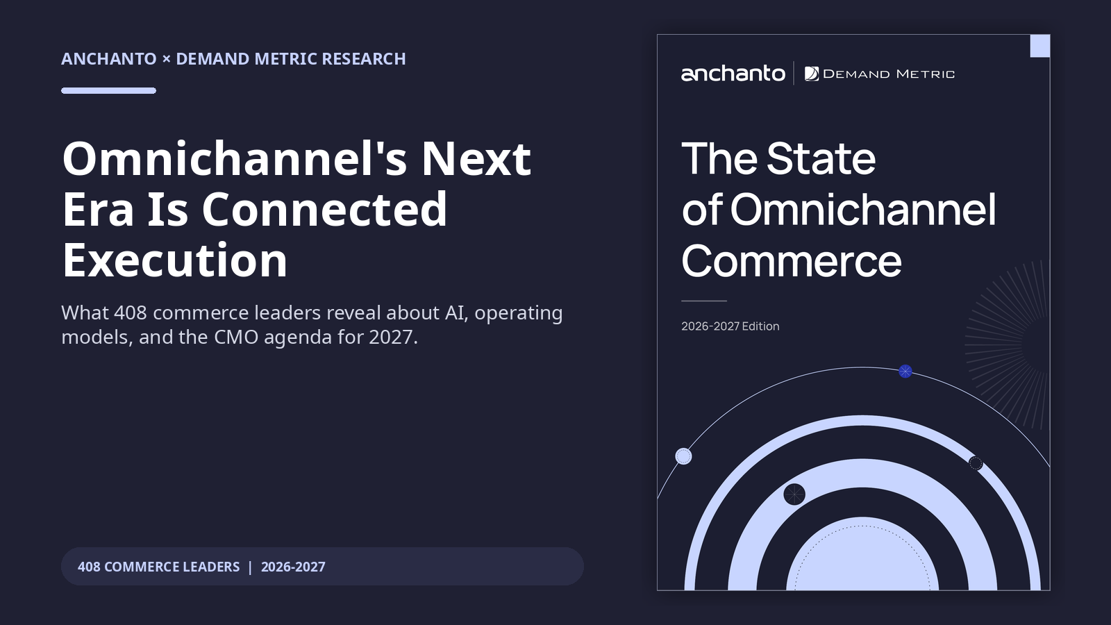 Anchanto and Demand Metric's State of Omnichannel Commerce report cover beside the headline Omnichannel's Next Era Is Connected Execution.