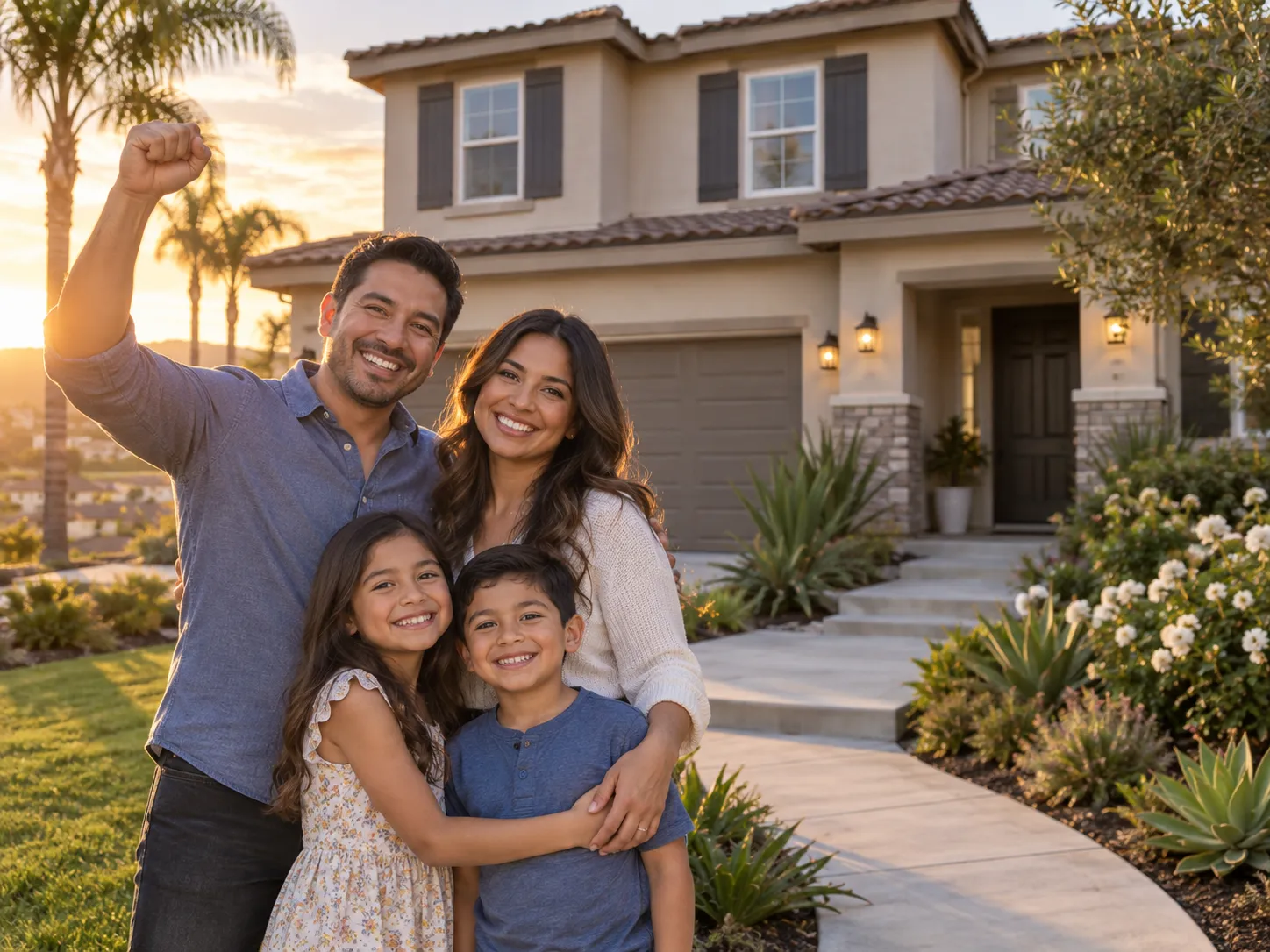 Couple celebrating their new home with house keys