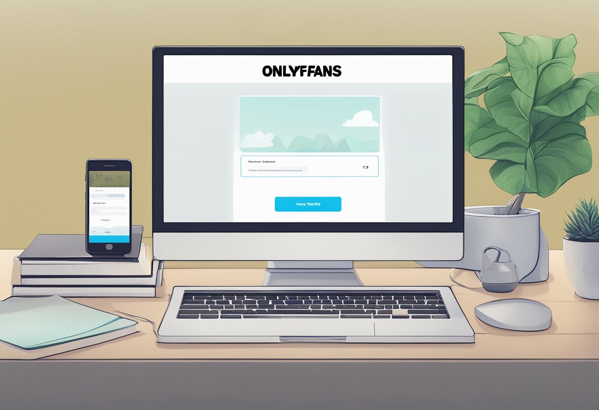 A computer screen displaying the OnlyFans website with the title "onlyfans namen" and a cursor hovering over the "Create Account" button