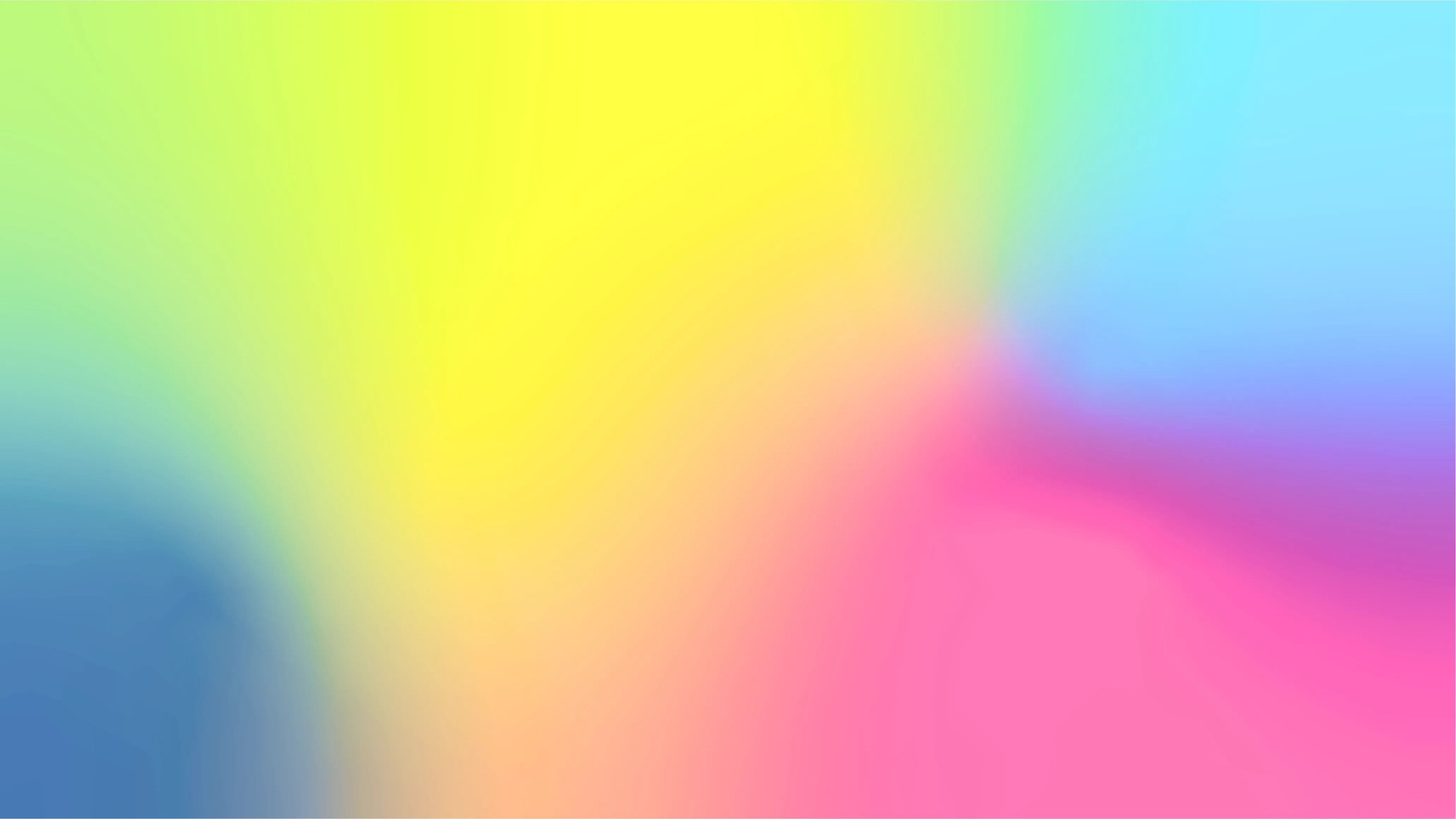 Smooth gradient background with vibrant colors blending from blue to green, yellow, pink, and purple.