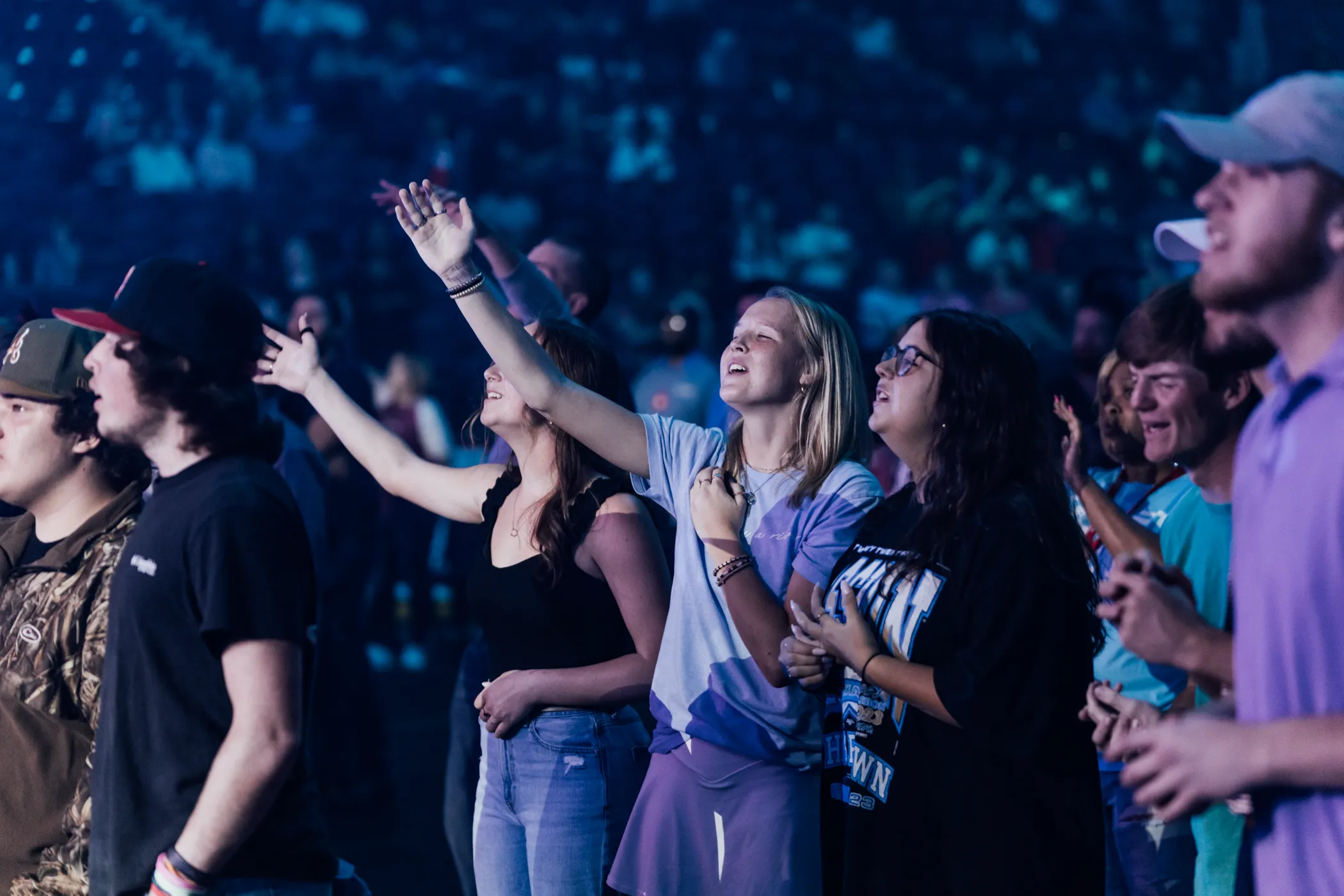 Audience at AWAKE Houston prayer and worship revival event